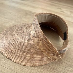 Large woven straw visor